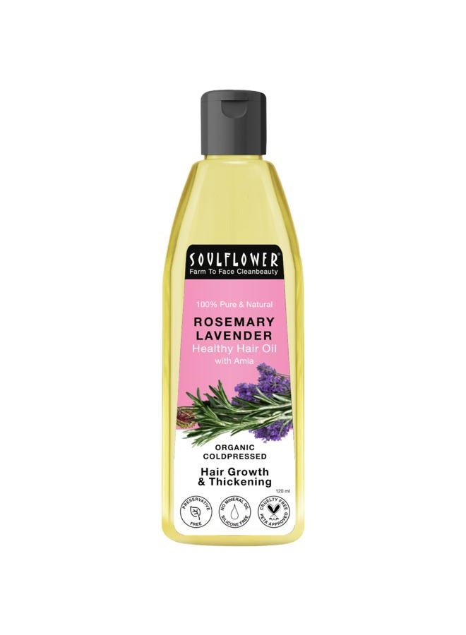Rosemary Lavender Oil for Healthy Hair, Scalp - 100% Pure & Natural Undiluted Coldpressed Oil, 4.00 Fl Oz